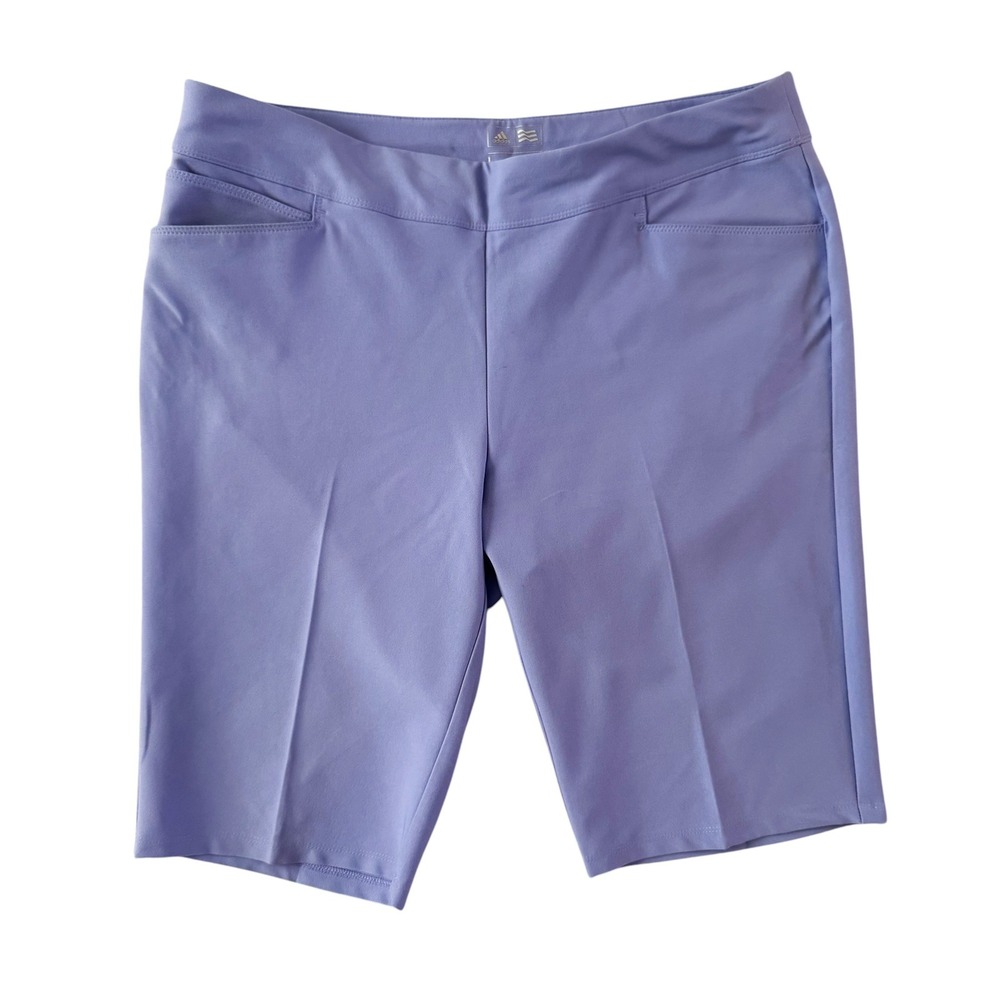 Adidas Golf Stretch Bermuda Shorts Pull on Women's L Purple Athletic Athleisure